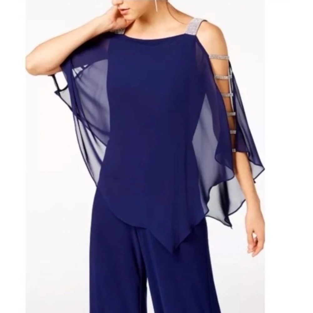 MSK Jumpsuit Women Medium‎ Midnight Blue New With Tags